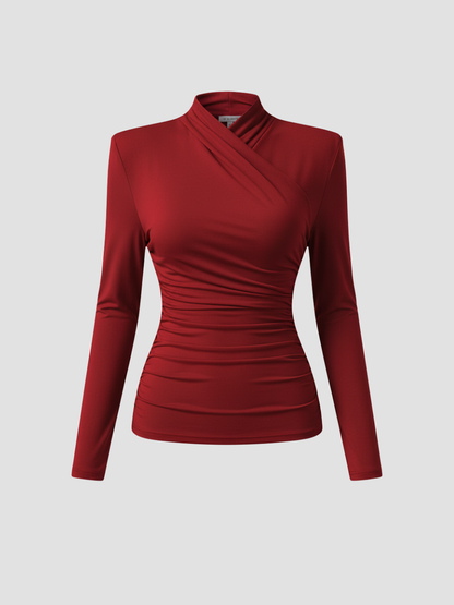 ZAFIRA | TOP CRUZADO DE MANGA LARGA PARA MUJER – ELEGANCIA ESCULPIDA Y COMODIDAD DURADERA