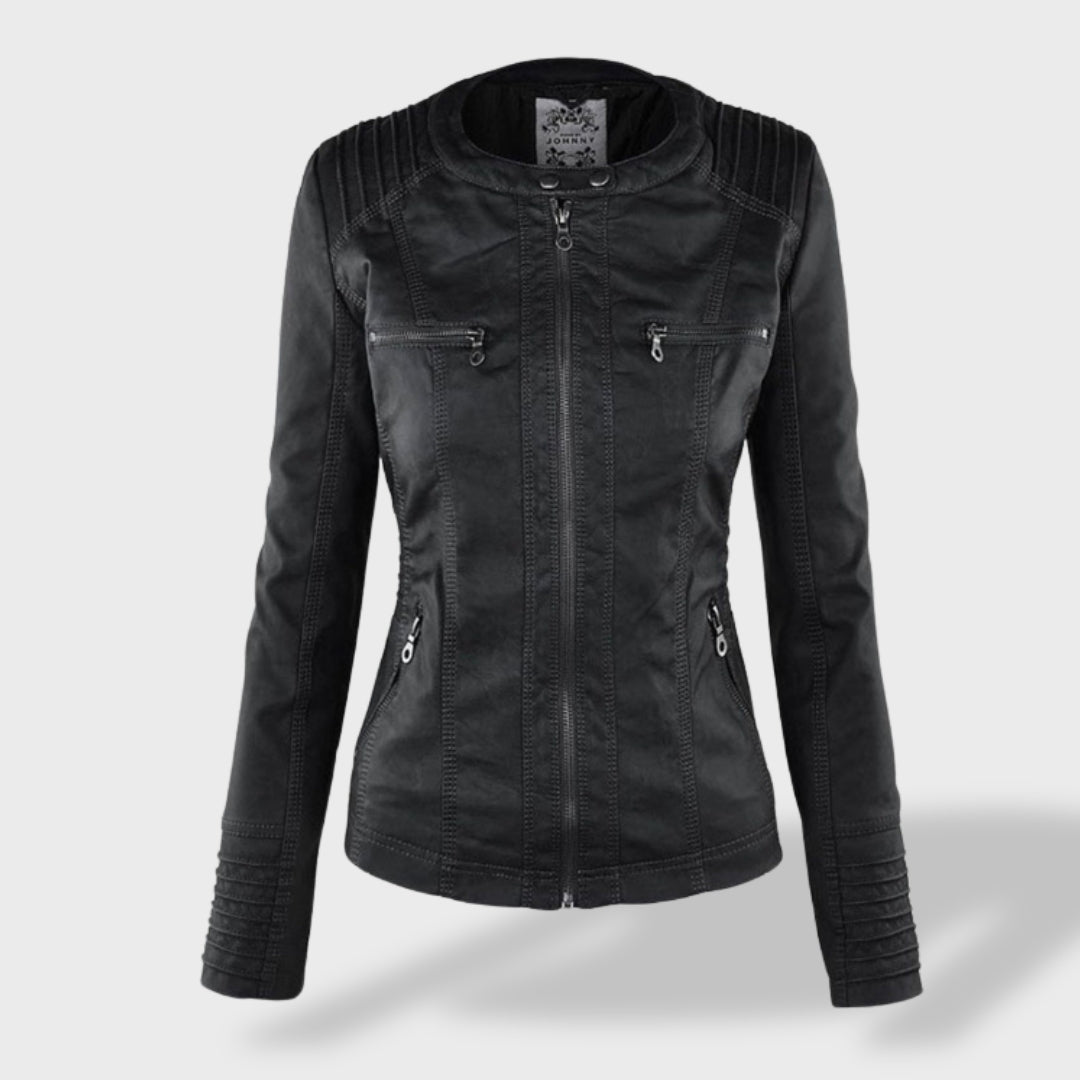 Lucía | Chaqueta de cuero para mujer con capucha