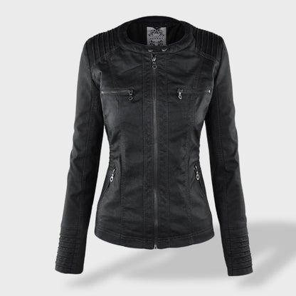 Lucía | Chaqueta de cuero para mujer con capucha