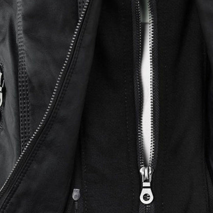 Lucía | Chaqueta de cuero para mujer con capucha