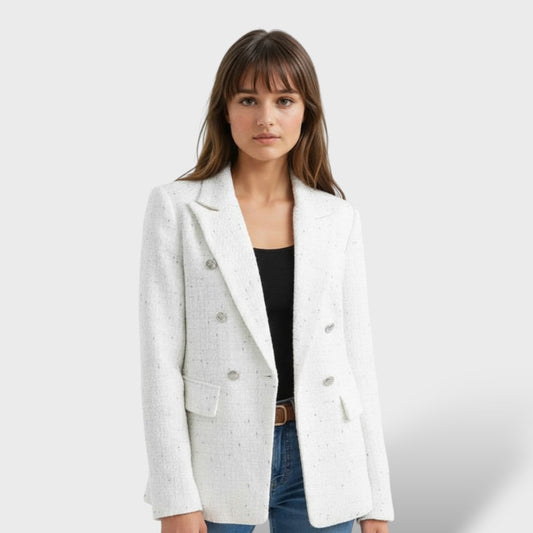 Americana de Tweed Grueso Mujer Elegante