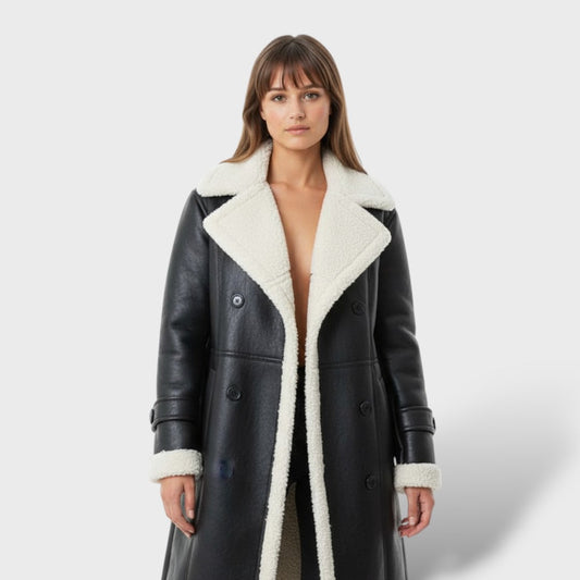 Abrigo Largo Clásico con Forro de Forro Polar