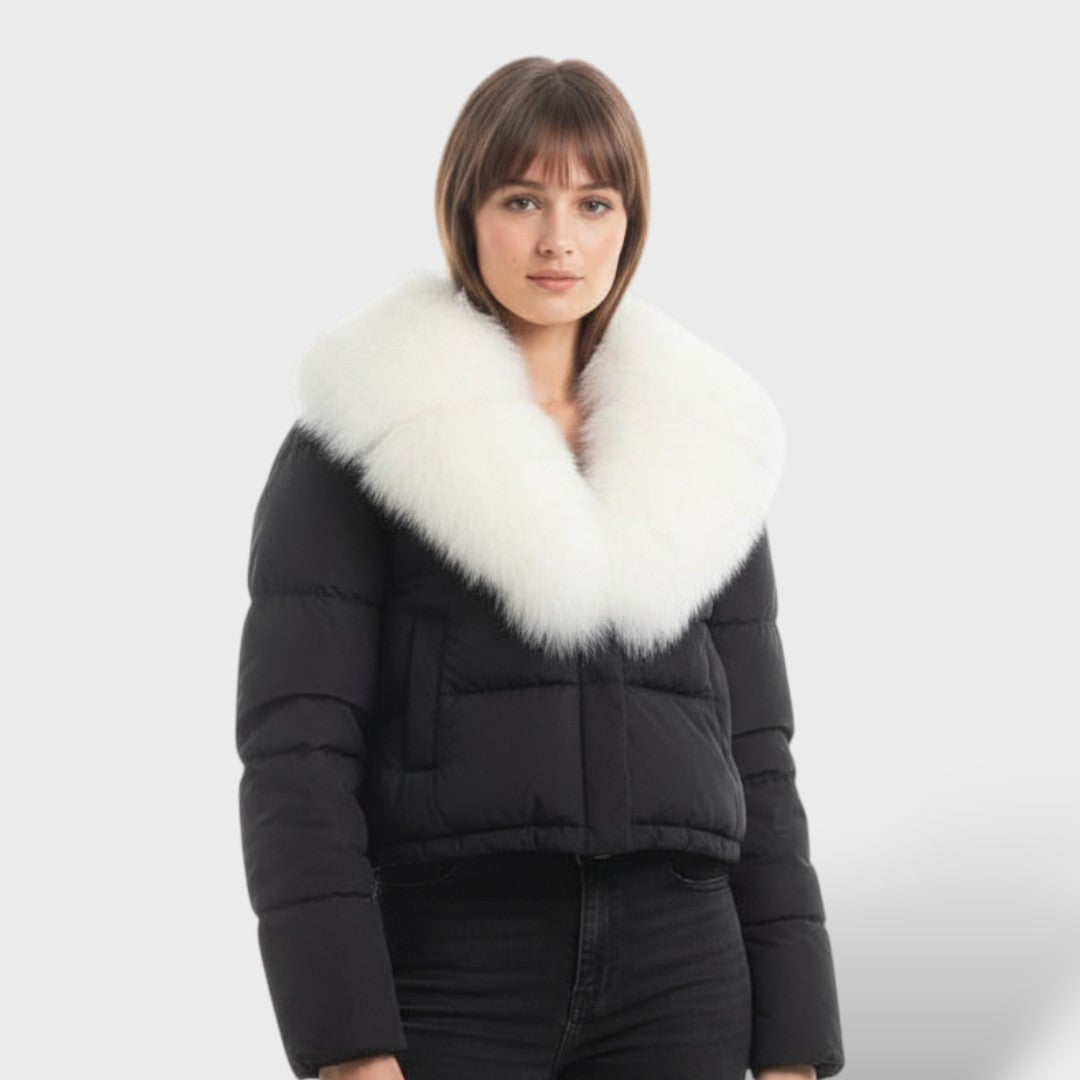 Chaqueta de Invierno Mujer con Cuello de Piel