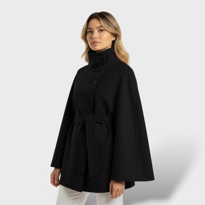 Abrigo largo de lana mujer elegante