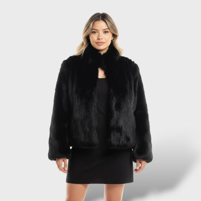 Chaqueta de piel sintética mujer invierno