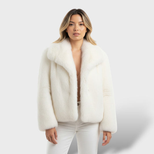 Abrigo de Pelo Sintético Elegante Mujer