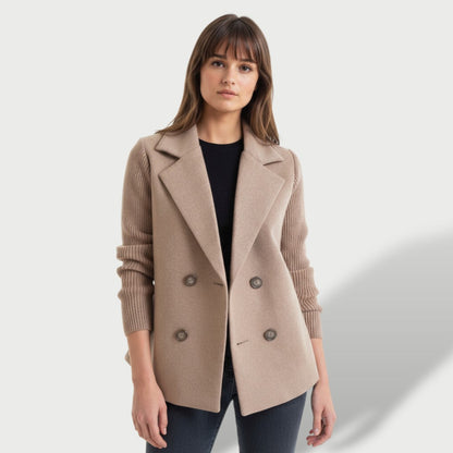 Blazer Mujer Elegante Amora con Mangas de Punto a Rayas