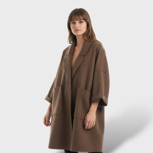Abrigo Largo Mujer de Lana Oversize
