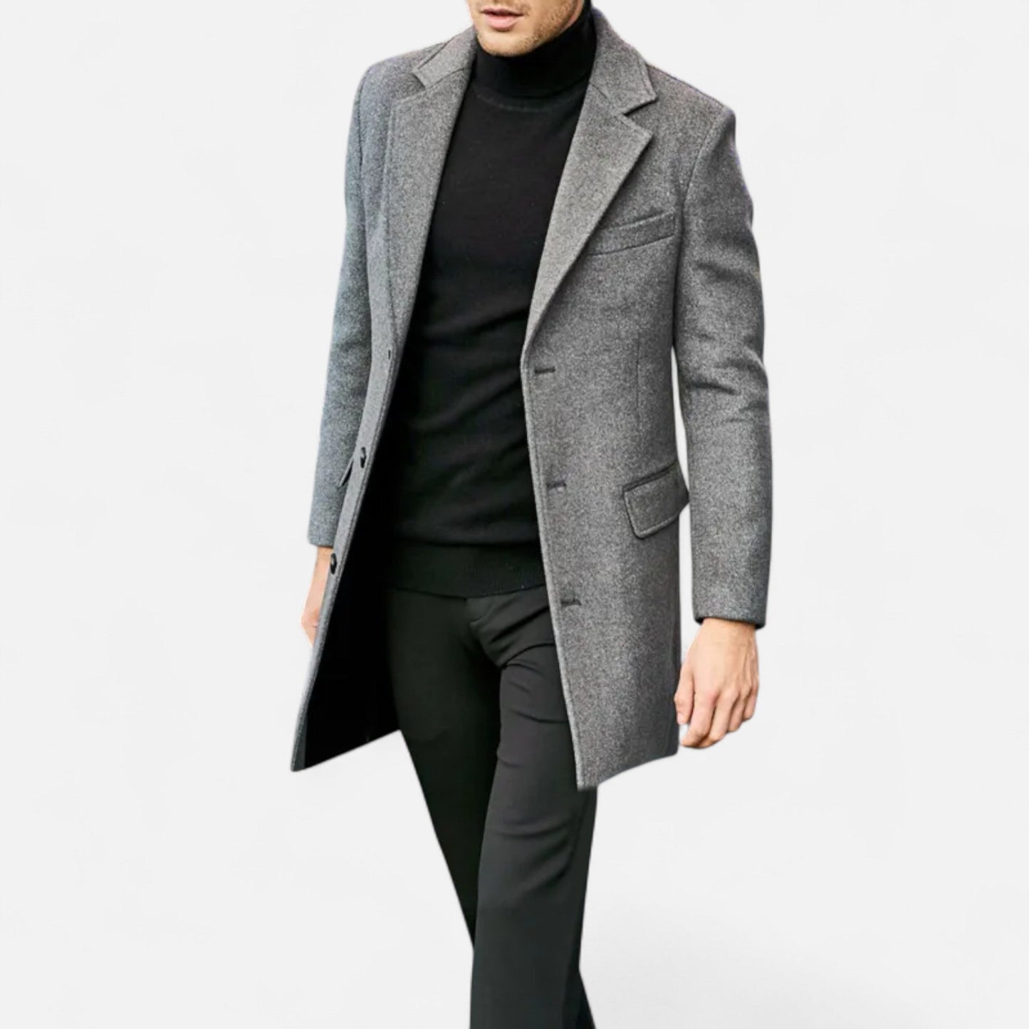 Abrigo Hombre Otoño Invierno Estilo Business Casual