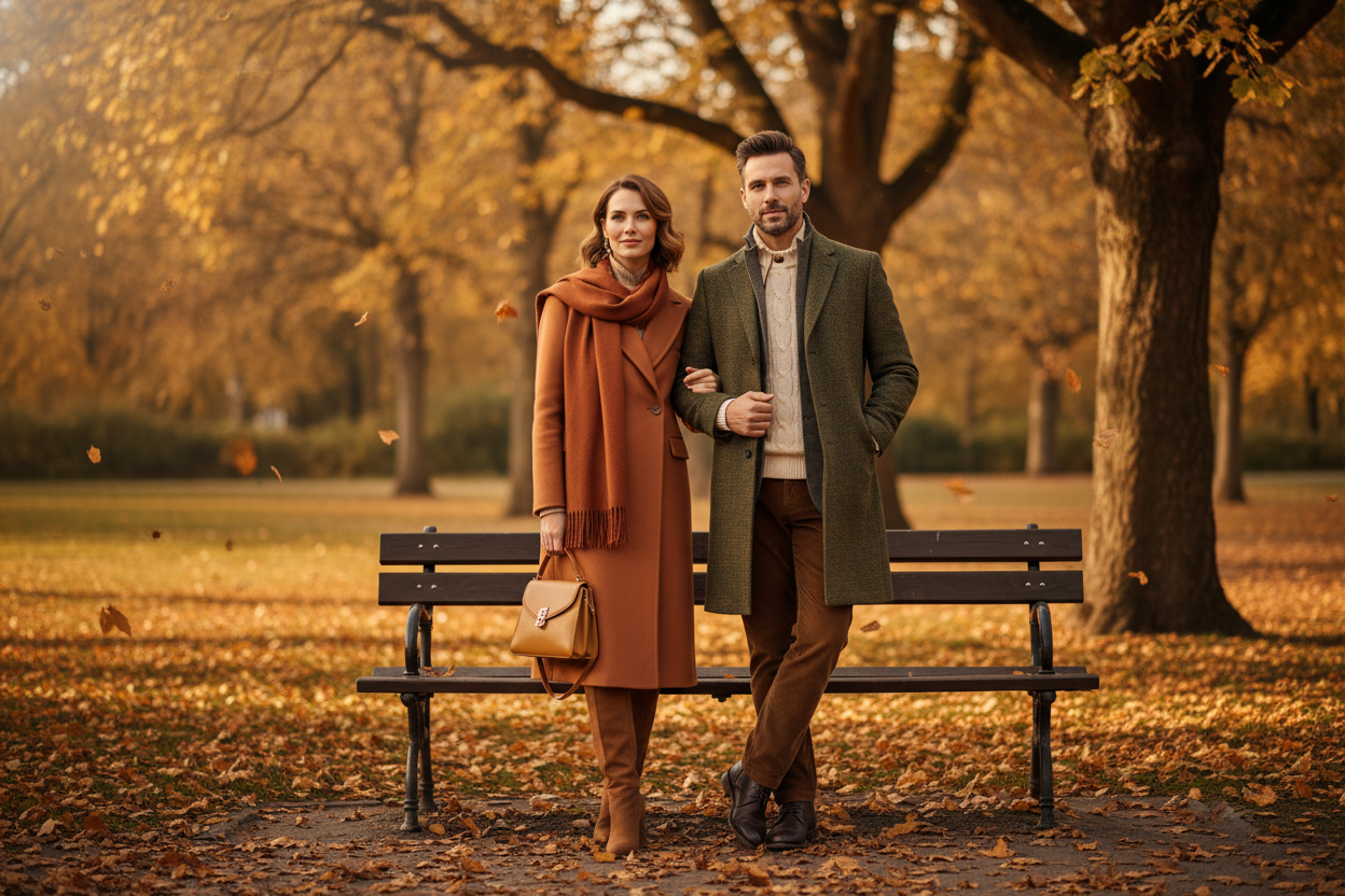 woman and man autumn